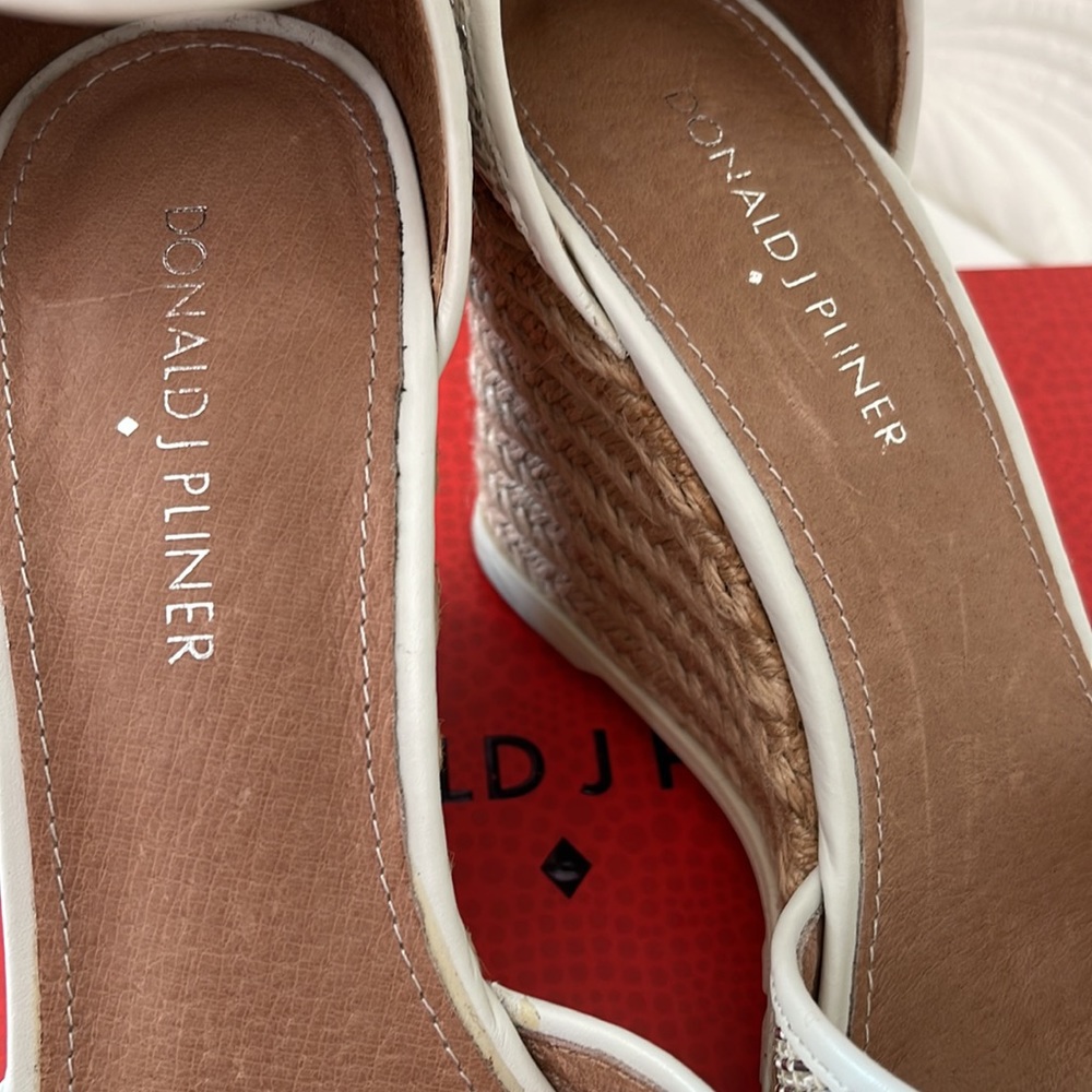 Donald J. Pliner White Metallic Wedge Sandals - Picture 12 of 16